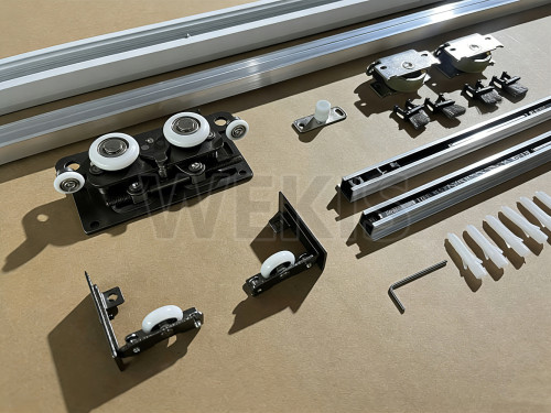 WEKIS Ghost Door Hardware Kit | Soft Close Suspended Sliding System for Modern Interior Floating Doors