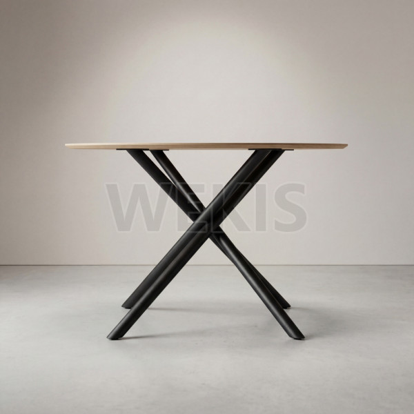 WEKIS Detachable X-Shape Spider Table Legs | Heavy-Duty Metal Dining Table Base for Round/Square Tops