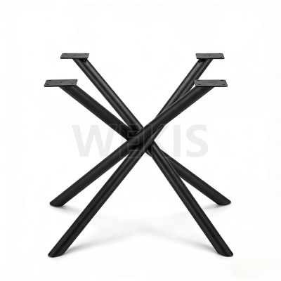 WEKIS Detachable X-Shape Spider Table Legs | Heavy-Duty Metal Dining Table Base for Round/Square Tops