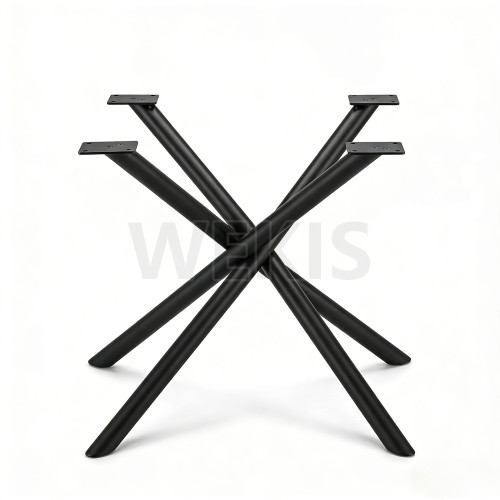 WEKIS Detachable X-Shape Spider Table Legs | Heavy-Duty Metal Dining Table Base for Round/Square Tops