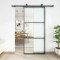 WEKIS 3-Section Glass Sliding Barn Door Durable & Easy-to-Assemble Interior Partition