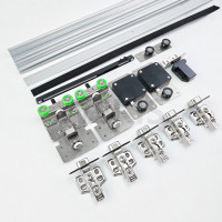 WEKIS Hidden Cabinet Folding Door Hardware Kit, Soft Close Pocket System for Kitchen Tall Appliance Cabinet Doors