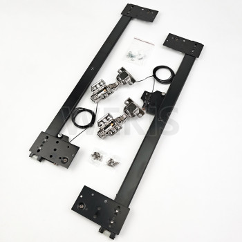 WEKIS Revolving Cabinet Door Hardware Kit, Soft Close Hidden Rotation Sliding Track for Tall Pantry & Laundry Cabinet Doors