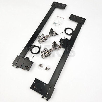 WEKIS Revolving Cabinet Door Hardware Kit, Soft Close Hidden Rotation Sliding Track for Tall Pantry & Laundry Cabinet Doors