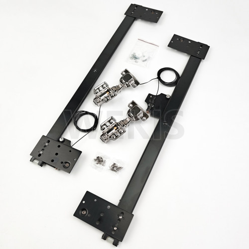 WEKIS Revolving Cabinet Door Hardware Kit, Soft Close Hidden Rotation Sliding Track for Tall Pantry & Laundry Cabinet Doors