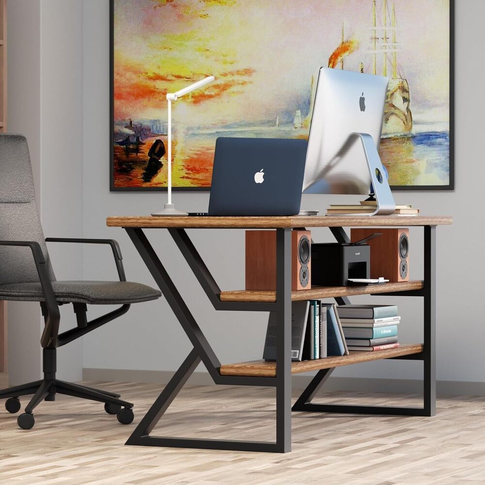 Home office desk application for K-frame metal table legs