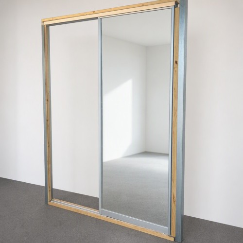 Custom Mirror Sliding Door System with Aluminium Frame and Top Bottom Track