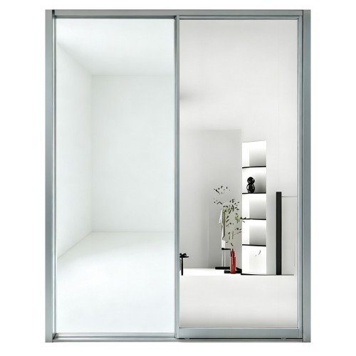 Custom Mirror Sliding Door System with Aluminium Frame and Top Bottom Track