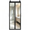 Mirror Bifold Barn Door with Black Aluminium Frame 914x2134mm