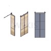 Mirror Bifold Barn Door with Black Aluminium Frame 914x2134mm