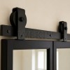 Mirror Bifold Barn Door with Black Aluminium Frame 914x2134mm