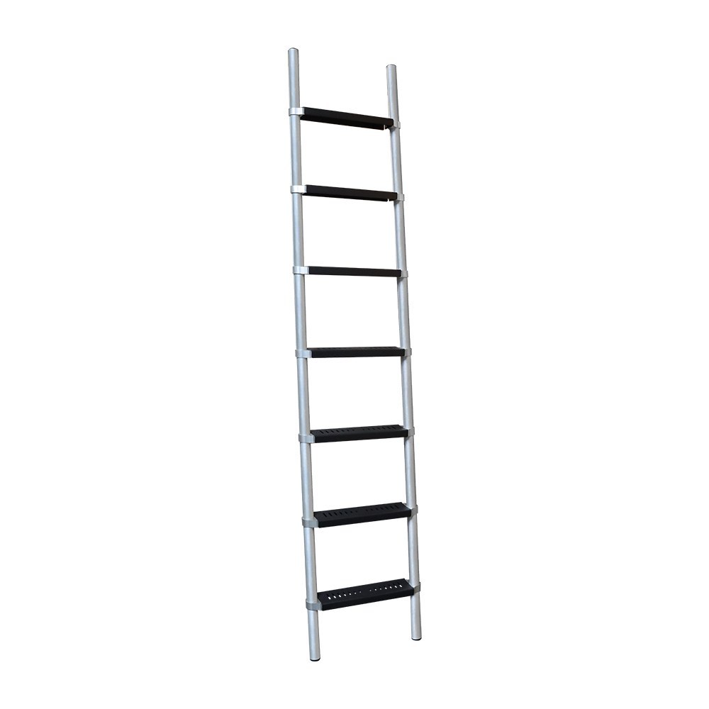 Aluminium Rolling Library Ladder with Black Anti-Slip Metal Treads