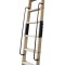 Oak Rolling Library Ladder with Black Tube Handrail 2200-2743mm