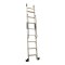 Oak Rolling Library Ladder with Black Tube Handrail 2200-2743mm