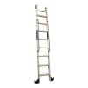 Oak Rolling Library Ladder with Black Tube Handrail 2200-2743mm