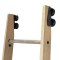 Oak Rolling Library Ladder with Black Tube Handrail 2200-2743mm