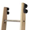 Oak Rolling Library Ladder with Black Tube Handrail 2200-2743mm