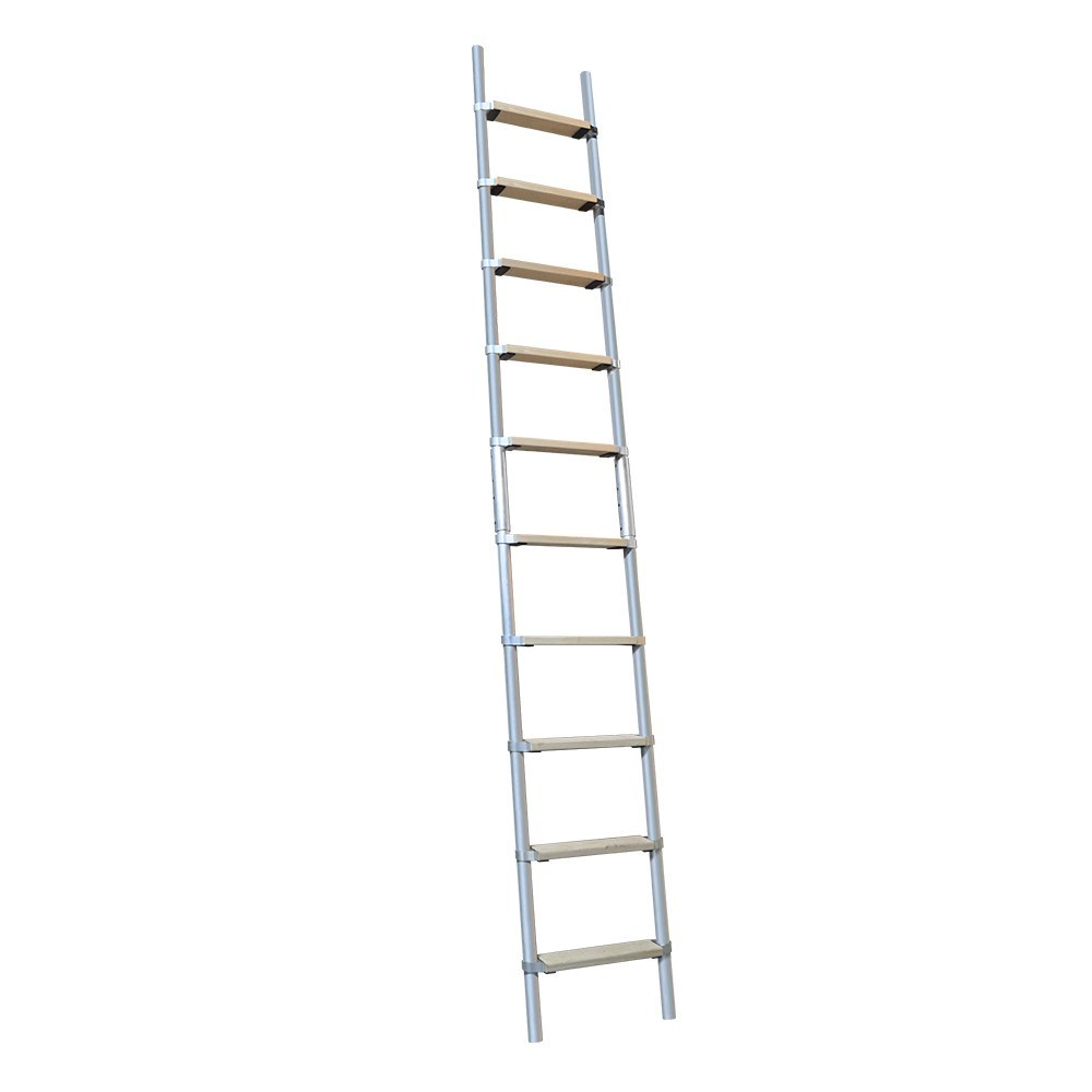 Aluminium Rolling Ladder with Solid Oak Treads