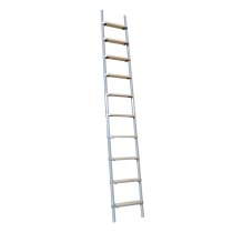 Aluminium Rolling Ladder with Solid Oak Treads Spliced Stile