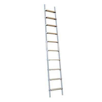 Aluminium Rolling Ladder with Solid Oak Treads Spliced Stile
