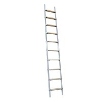 Aluminium Rolling Ladder with Solid Oak Treads Spliced Stile