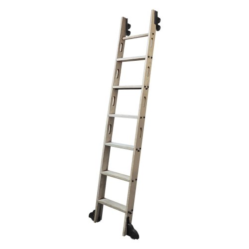 Rolling Library Ladder with 2000mm Spliced Track Wood Ladder