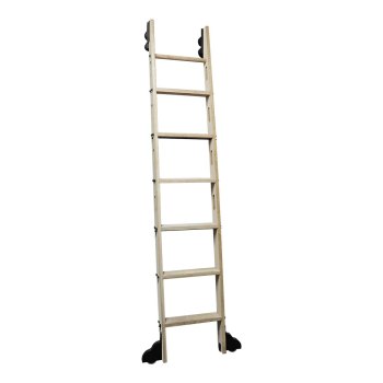 Rolling Library Ladder with 2000mm Spliced Track Wood Ladder