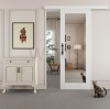 Hidden Track Barn Door 202001: A Double-Sided Mirror on an Enclosed Aluminum Track