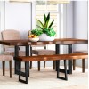 Squared Metal Table Leg in black