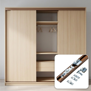 Light‑Duty Wardrobe Pocket Door Hardware Kit | WEKIS