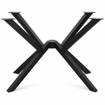Black Spider‑Style Metal Dining Table Leg, X‑Shape Industrial Table Leg Kit | WEKIS