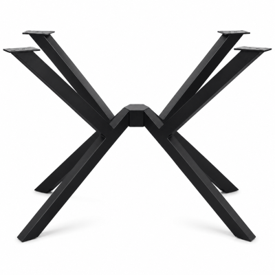 Black Spider‑Style Metal Dining Table Leg, X‑Shape Industrial Table Leg Kit | WEKIS