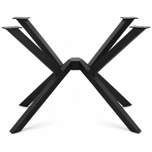 Black Spider‑Style Metal Dining Table Leg, X‑Shape Industrial Table Leg Kit | WEKIS