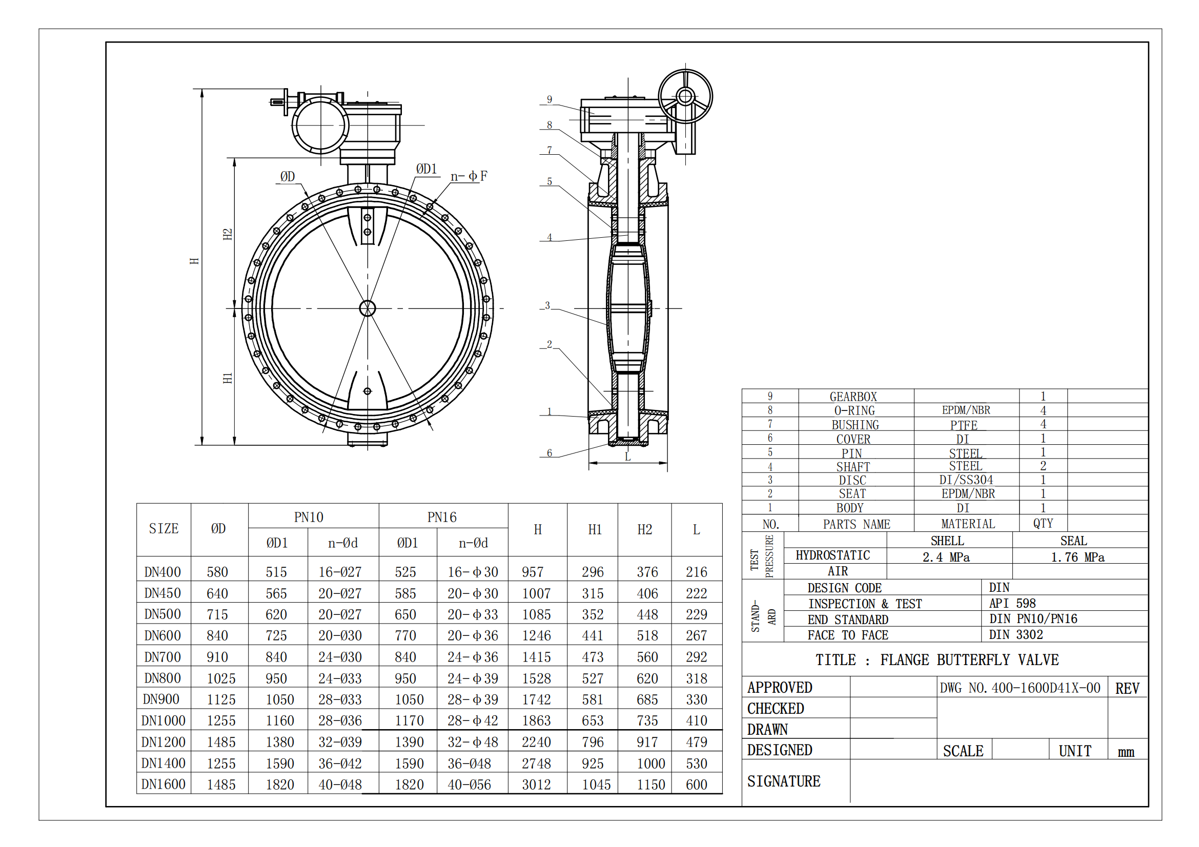 ICV VALVE - Double flange butterfly valve