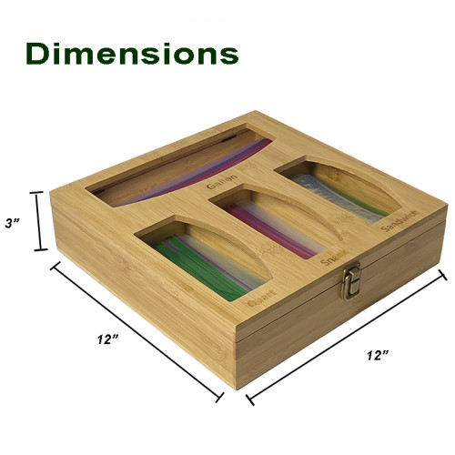 5 Pieces Wooden Ziplock Bag Drawer Organizer Container Organizer, Ziplock Bag Organizer Bamboo