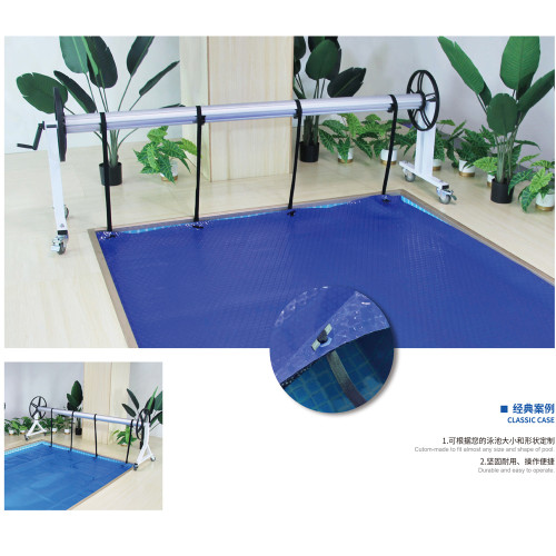 غطاء حمام السباحة الشمسي الصيني بطانية الاحتفاظ بالحرارة لأحواض السباحة في / فوق الأرض من مادة البولي إيثيلين المضافات المؤكسدة ذات اللون الرئيسي 400 جرام لكل متر مربع