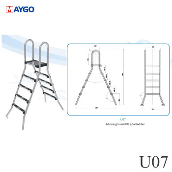 New Arrival U07 Stainless Steel 2/3/4/5 Steps Swimming Pool Ladder | In Stocks Hot Rolled Polished