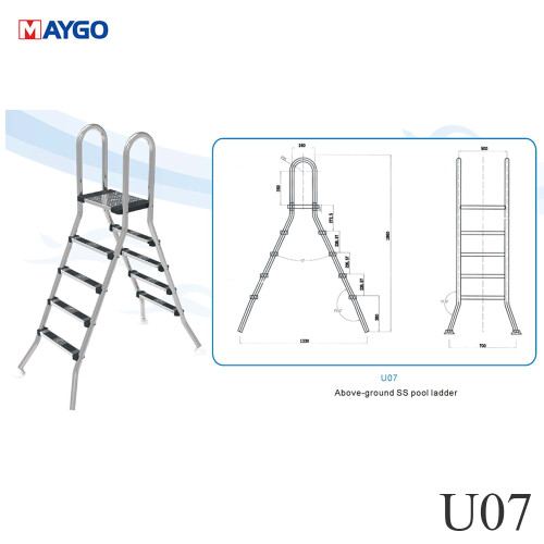 2022 New Arrival U07 Stainless Steel 2/3/4/5 Steps Swimming Pool Ladder | In Stocks Hot Rolled Polished