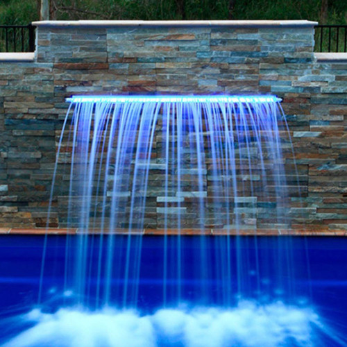 China Factory Waterfall LED Light Backyard Landscape 12V 8W RGB Auto Decoration Water Blade