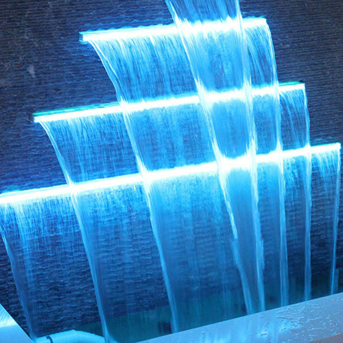 China Factory Waterfall LED Light Backyard Landscape 12V 8W RGB Auto Decoration Water Blade