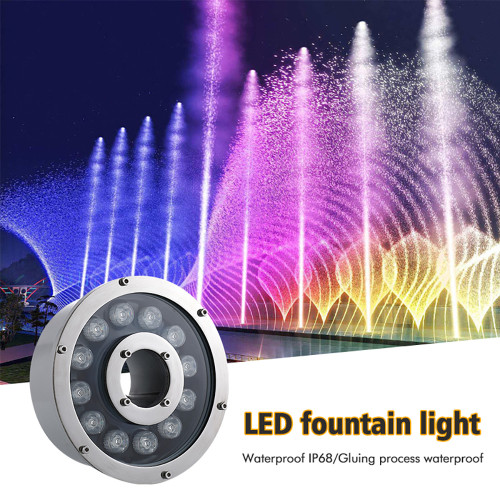 Luz de fonte LED subaquática 18W IP68 personalizada para piscina de Ingroud | lâmpada de piscina