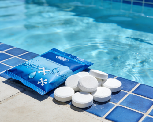 What is the difference between slow-dissolving and fast-dissolving pool disinfectant tablets?