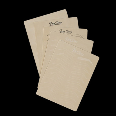 FACE DEEP Inkless Practice Skin Permanent Makeup Training Microblading Tattoo Latex with Black Eyebrow Shape