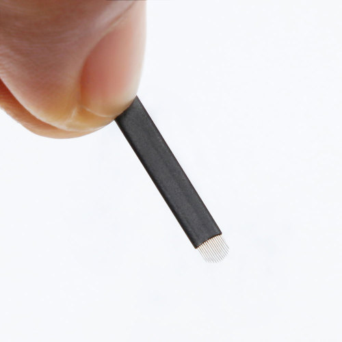 Microcuchillas de etiqueta privada 18U curvado Suministros de agujas de Microblading de 0,20 mm para Acedemy