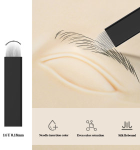 Nano Microblading Microblades Ultra Sharp 0.18mm Curved Flat Sloped and 14U Shaped Blades