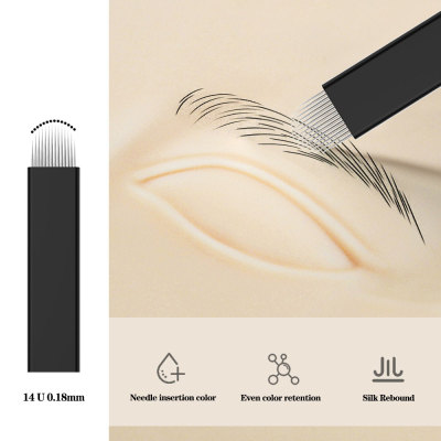 Nano Microblading Microblade siêu sắc nét 0.18mm cong phẳng nghiêng và lưỡi dao định hình 14U