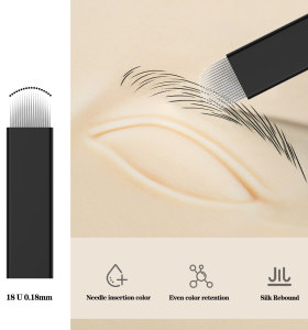 Disposable Eyebrow Tattoo Needle 18U 0.18MM Permanent Makeup Microblading Needles