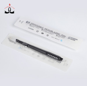 Lushcolor Sterilize 18U Shape Blister Packing Disposable Manual Pen For Eyebrow Permanent Makeup Training