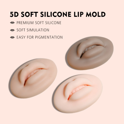 New Arrivals 5D Soft Blushing Lip Mold Permanent Make Up Tattoo Microblading full realistic 3D Lip practice silicone skin