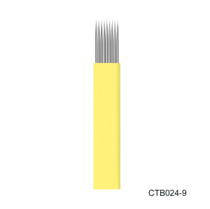 Hot SaleDouble Rows Yellow Shading Eyebrowtattoo Lip Blade Blades PMU Microblading Needles for Microblading pen